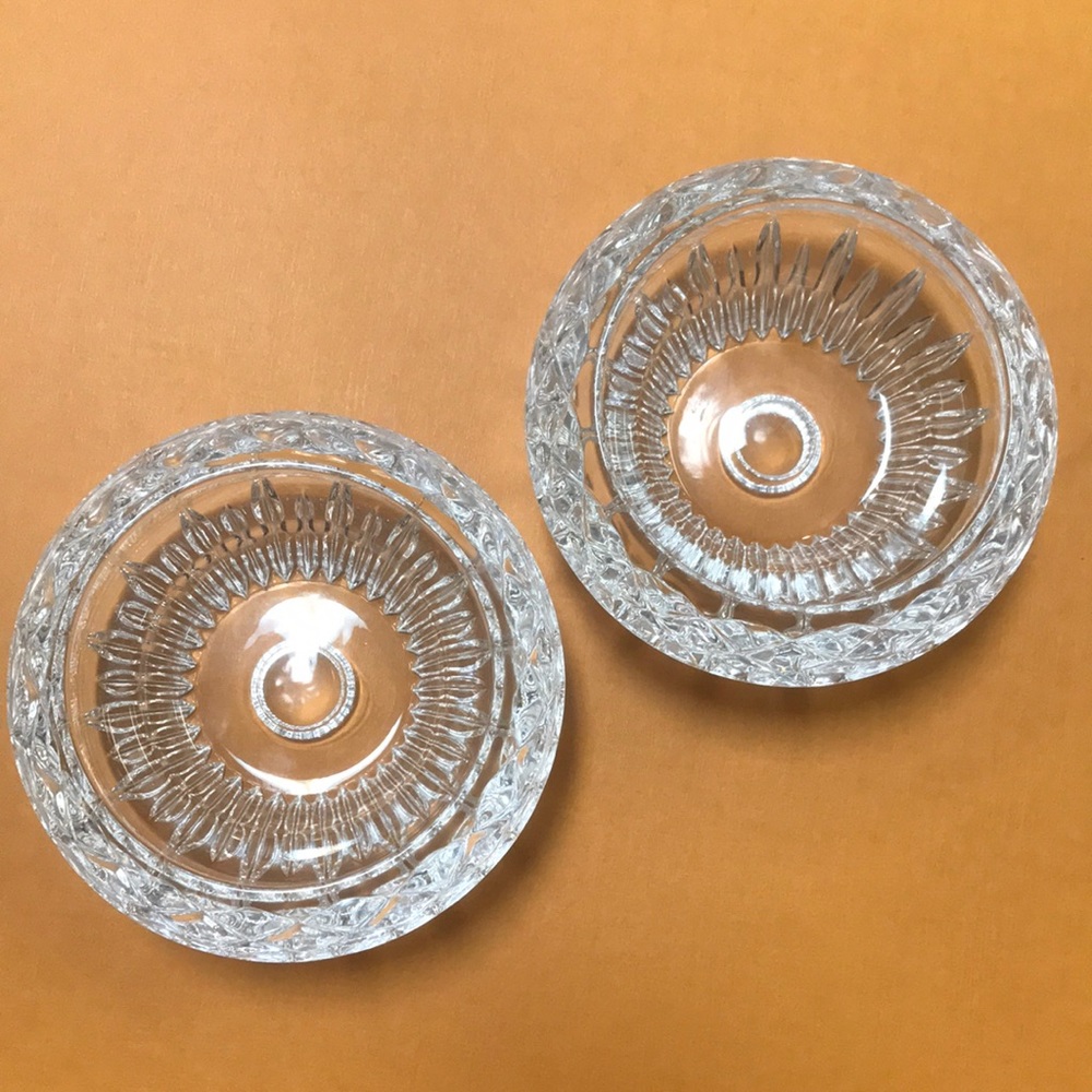 Pair of Vintage Princess House #845 Taper/Votive/Pillar 24% Lead Crystal Holders